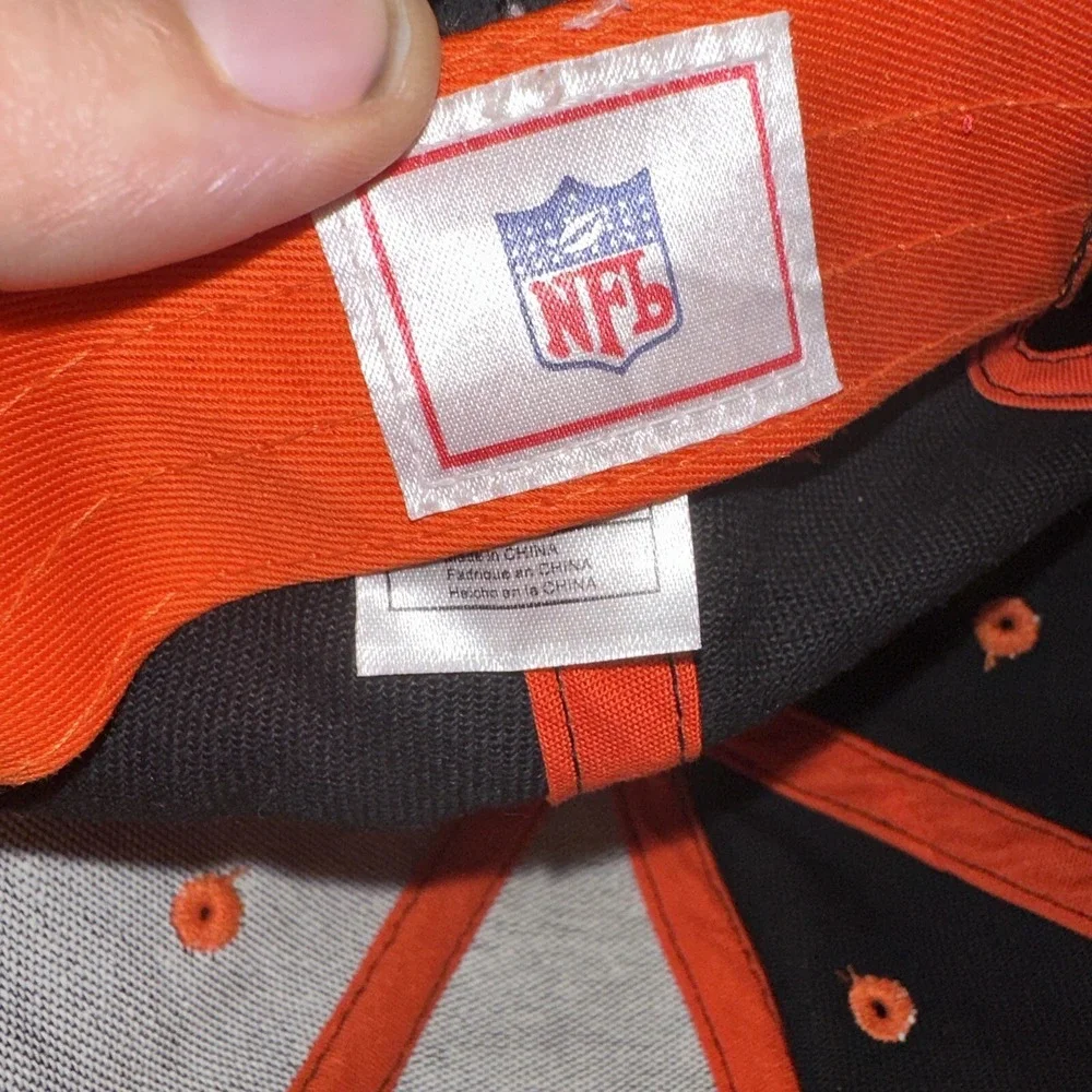 Cincinnati Bengals Hat Cap Strap Back Black Orange NFL Football